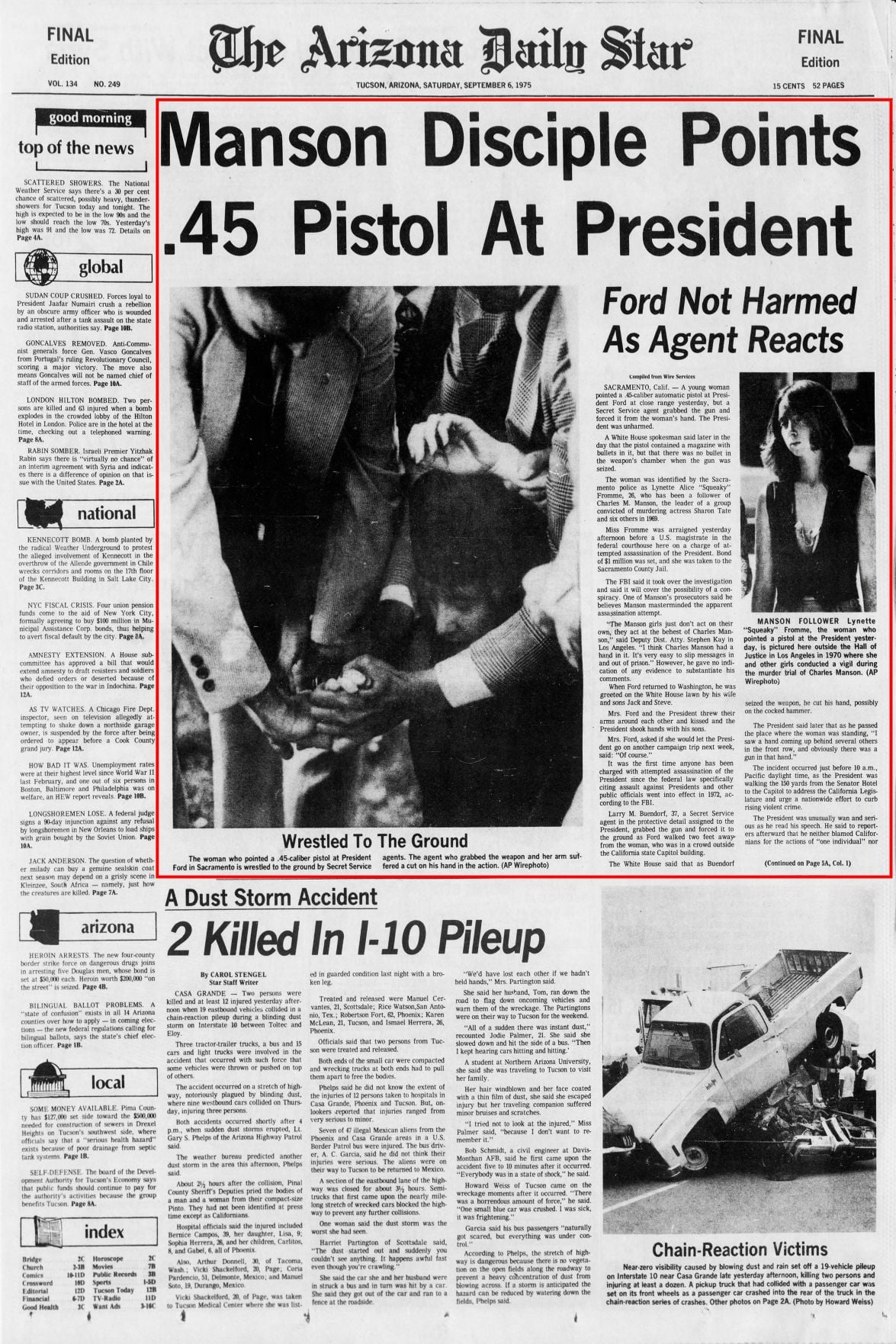 Sept. 6, 1975: Assassination attempt on President Ford
