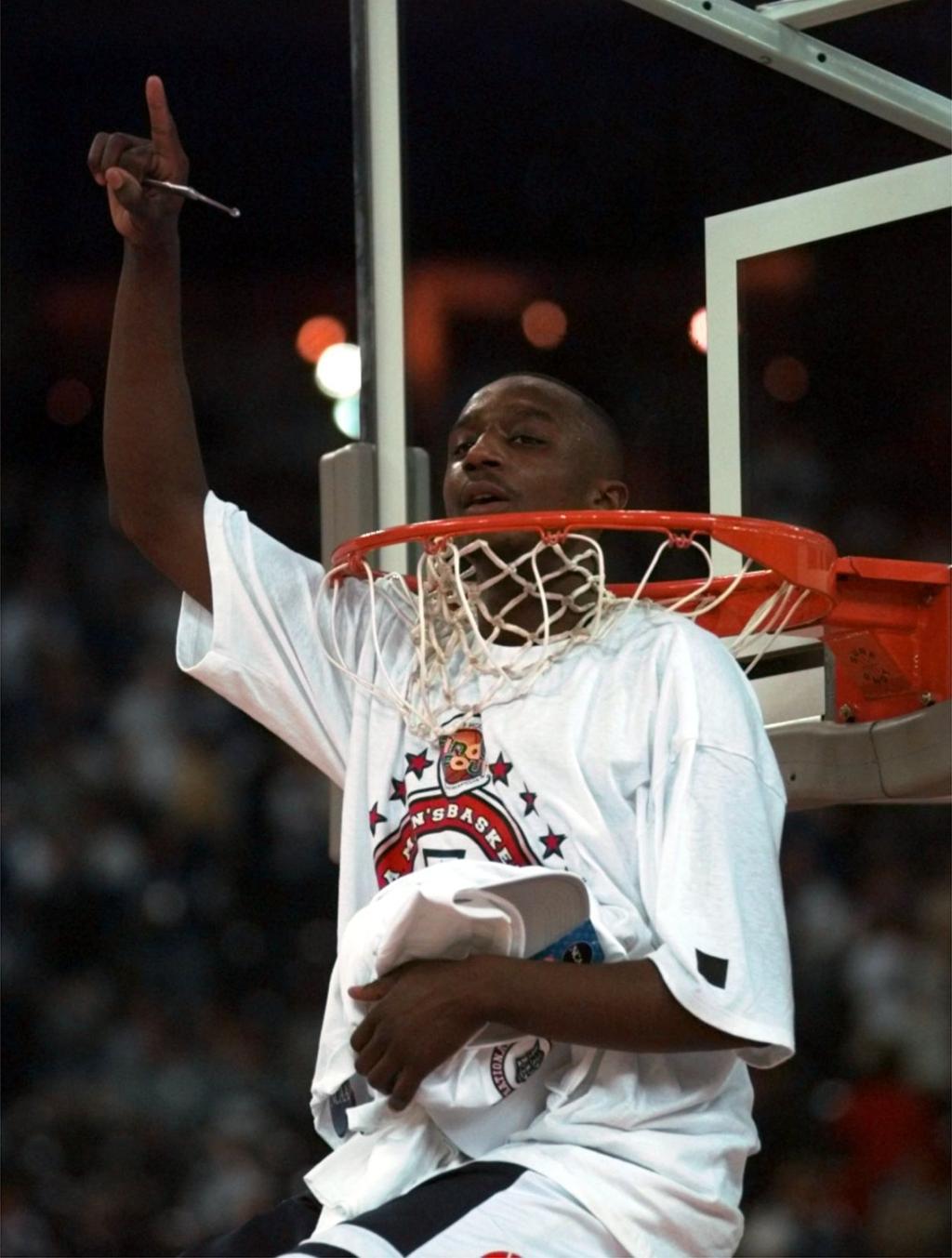 Stars Of Arizona S 1997 Title Team Celebrate During Replay Of