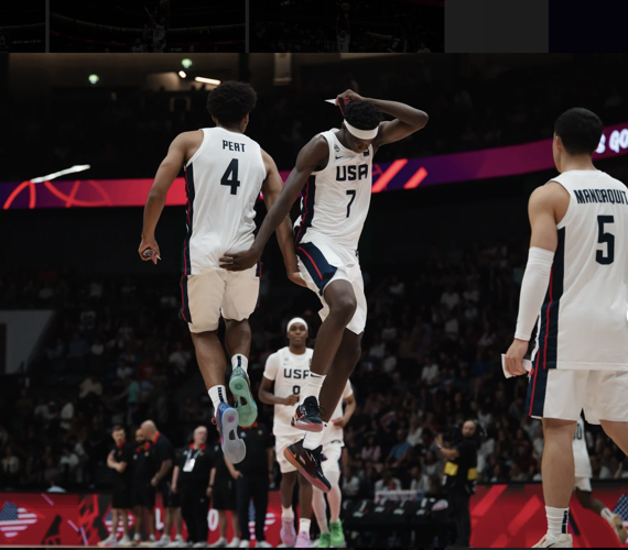 Koa Peat, AJ Dybantsa USA vs Germany (copy)