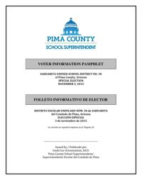 Sahuarita Unified School District Voter Pamphlet 2015