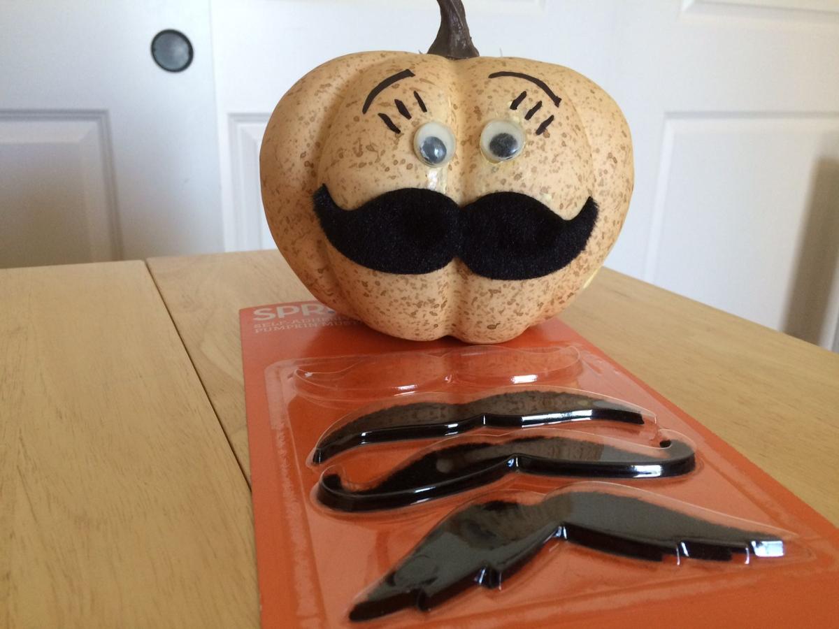 Autumn in Tucson decor: Moustache pumpkin