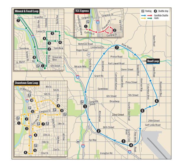 Your guide to the shows and shuttles of the '14 Gem, Mineral and Fossil 