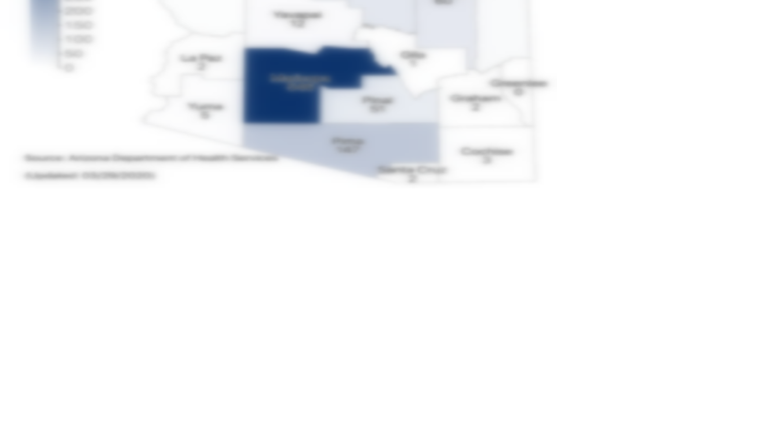 Map Coronavirus cases in Arizona