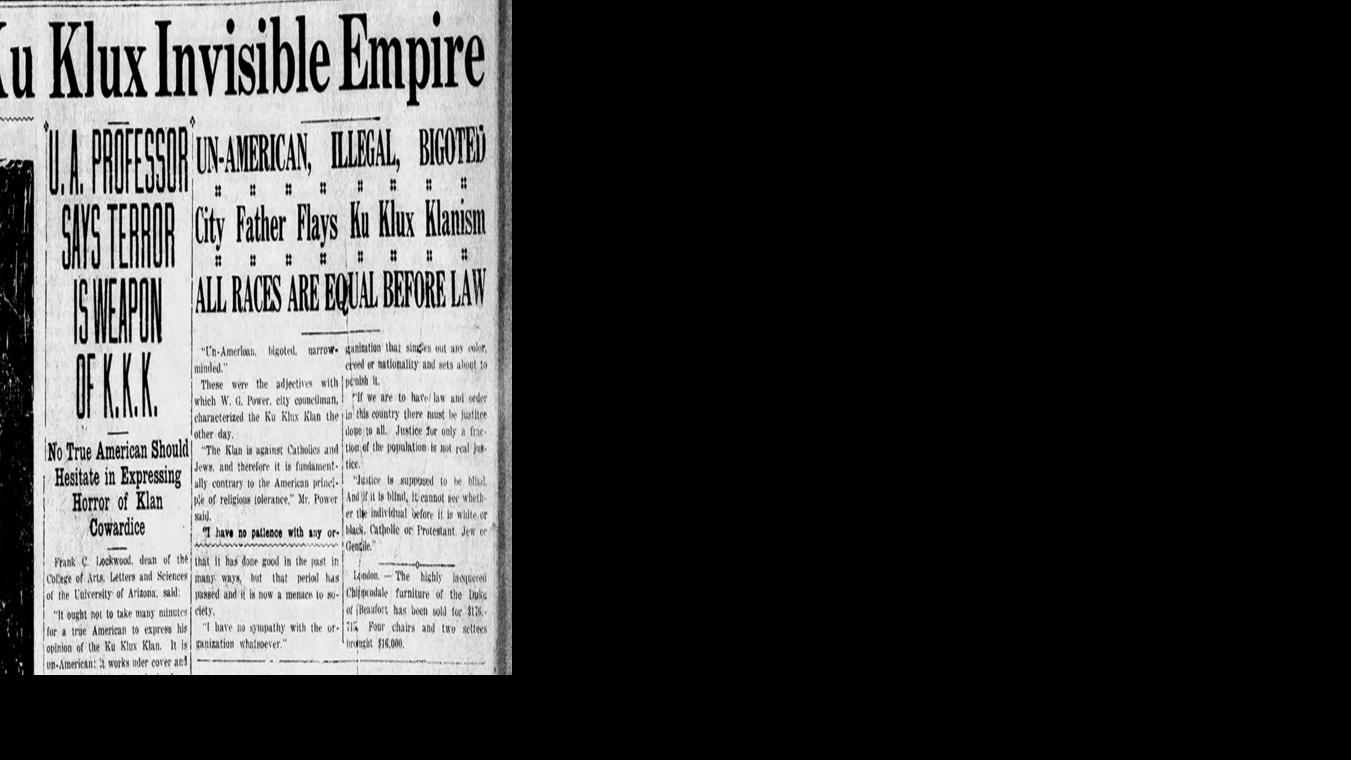 Tucson citizens give opinions of Ku Klux invisible empire