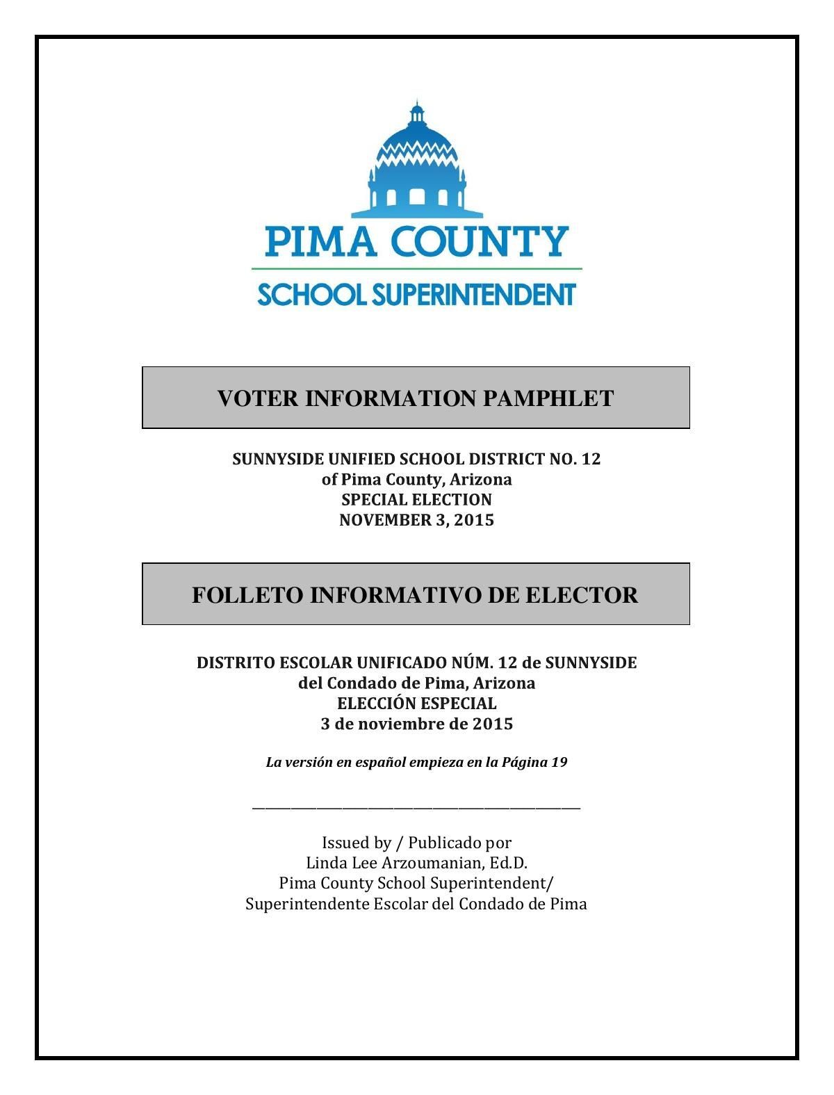 Sunnyside Unified School District Voter Pamphlet 2015