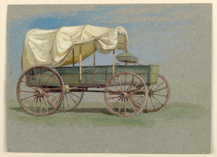 Drawing of covered wagon