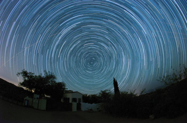 Star trails over Oracle State Park