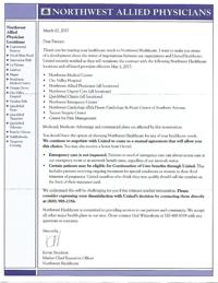 Letter from Northwest Healthcare
