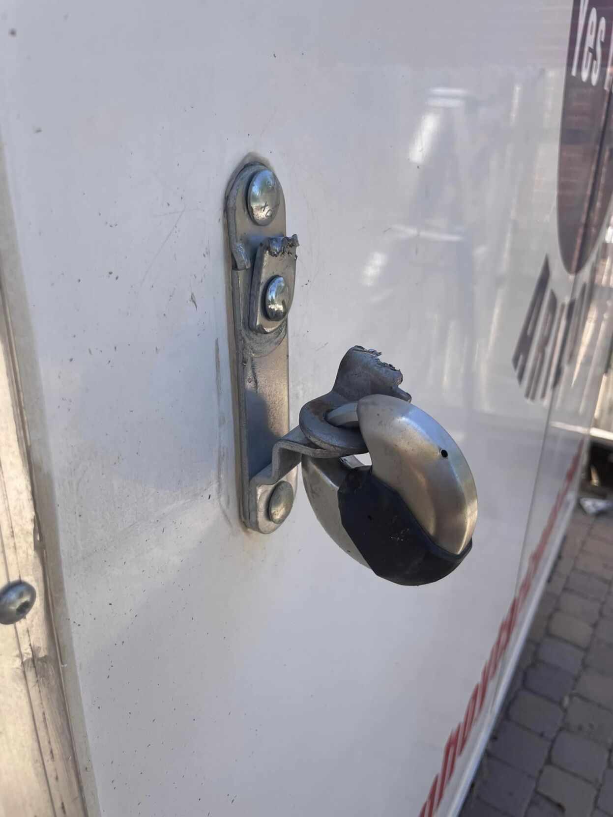 The Team Hoyt ֱ trailer door's lock found broken Tuesday