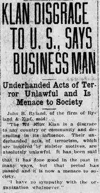 Klan disgrace to U.S., says businessman