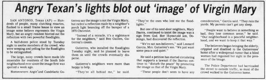 Sept. 8, 1983: The Virgin in Texas