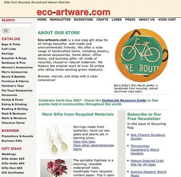 Ecological stuff at online store  