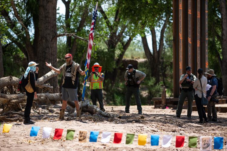 Border Wall, San Pedro River, Protest