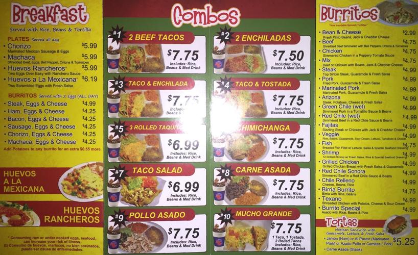 Bernardo's Menu