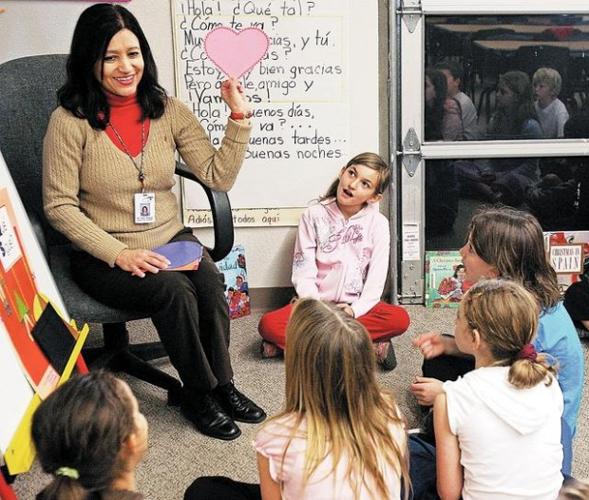 Kids in K-5 learn to speak Spanish  