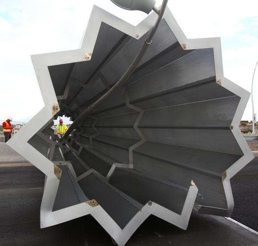 Sculpture on overpass