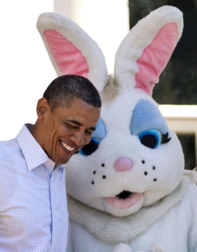 Barack Obama with Easter Bunny