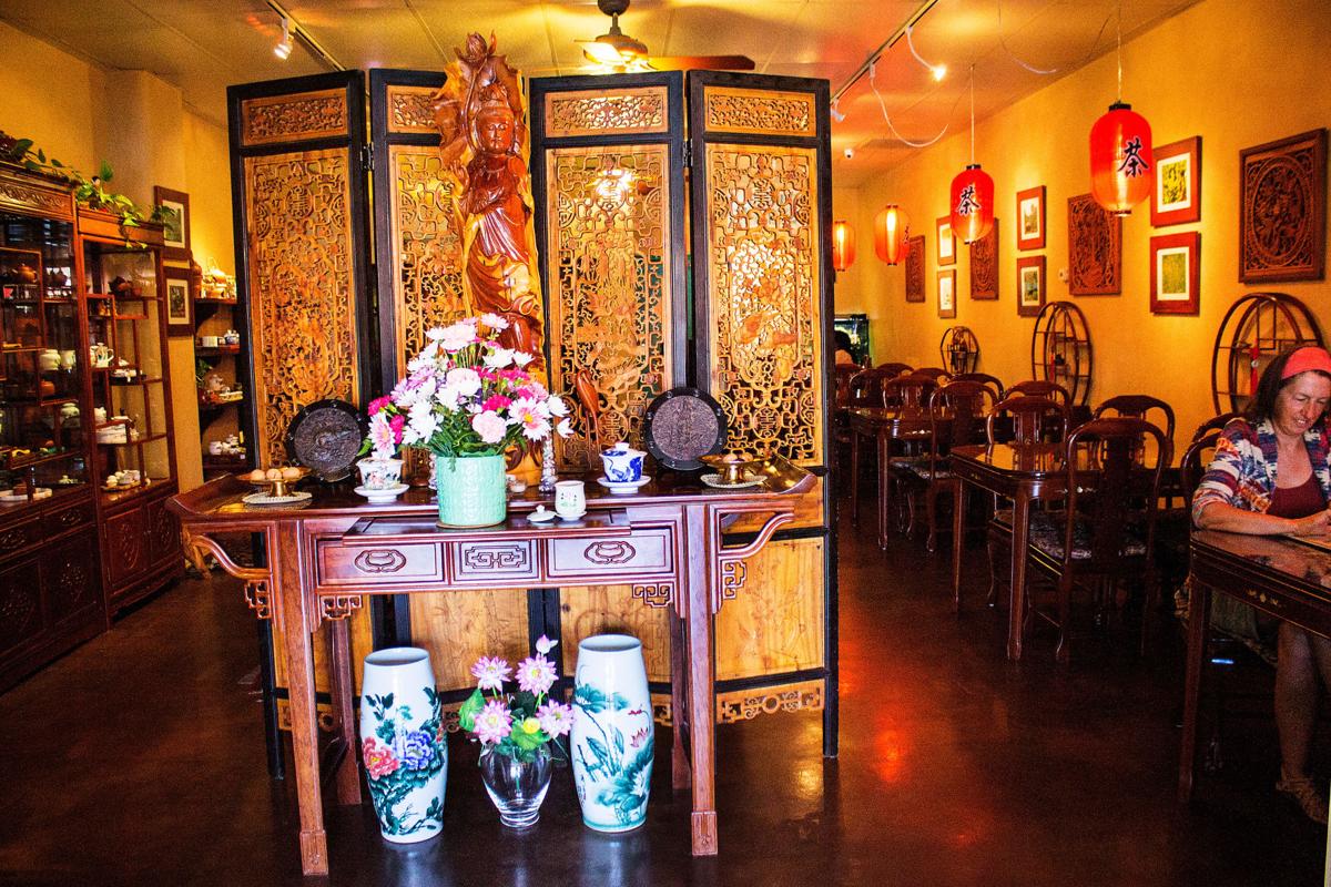 Seven Cups teahouse has a whole menu of Asian snacks eat