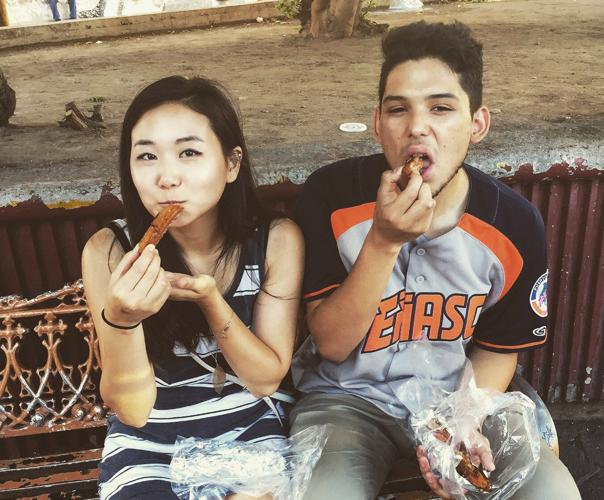 Saul and JoAnna eating