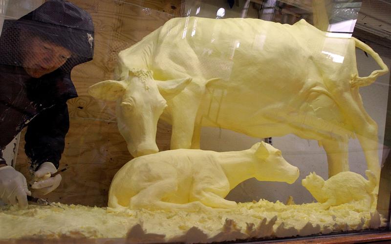 Butter sculpting begins at the Ohio State Fairgrounds