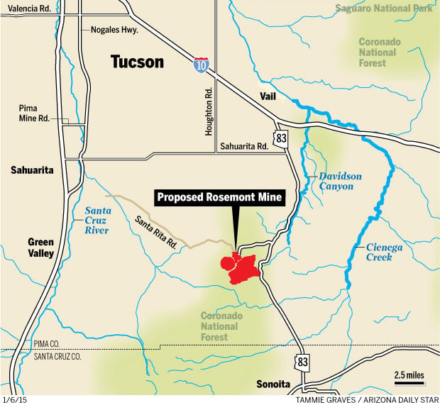 Rosemont Mine locator map