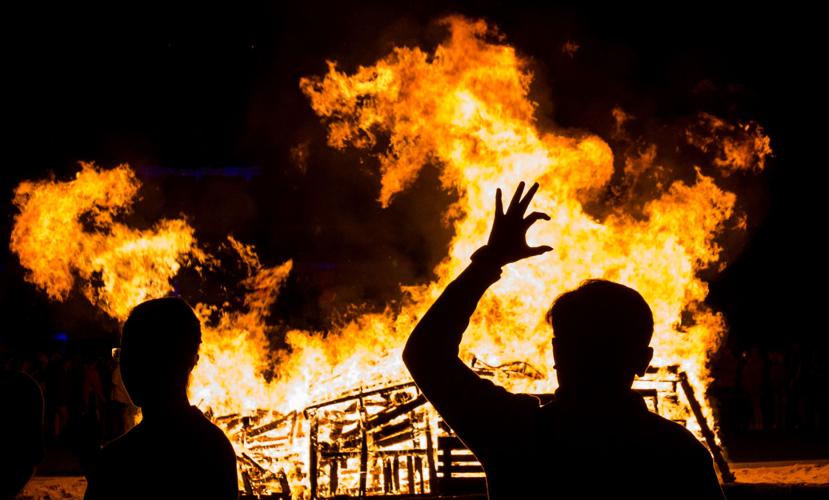 UA Homecoming bonfire