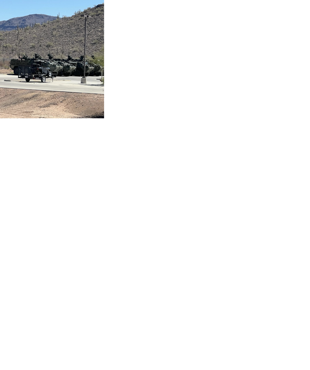 Stryker armored vehicle in Why, AZ