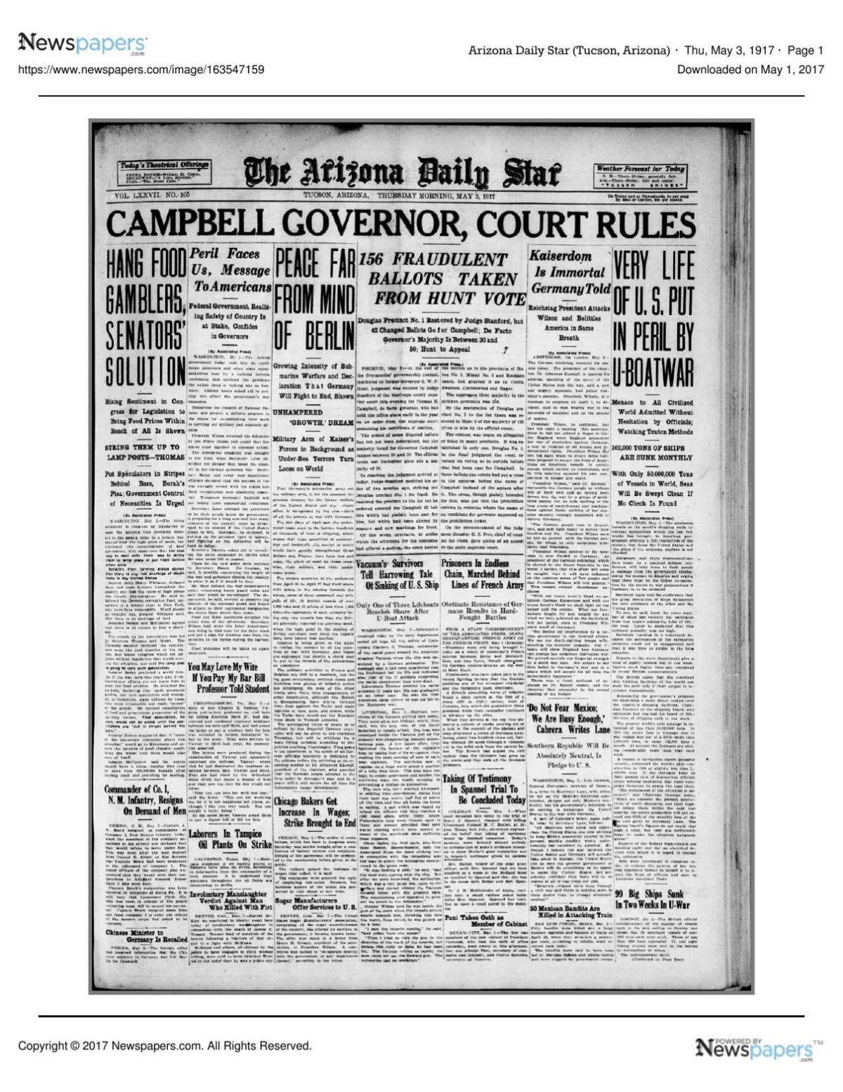 Arizona Daily Star front page May 3, 1917.pdf