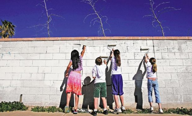 Students not just painting over a problem  