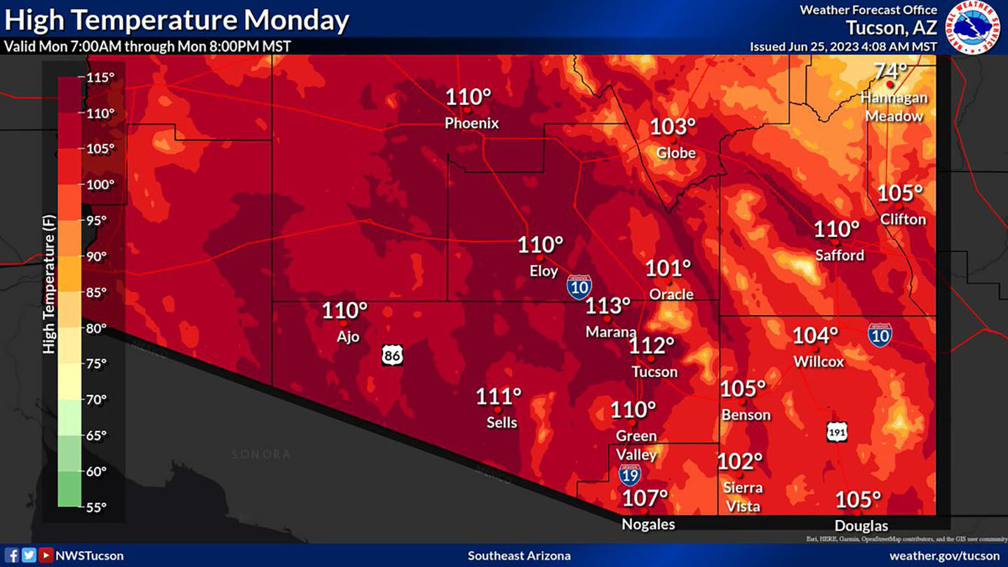 Sizzling start to week in Tucson