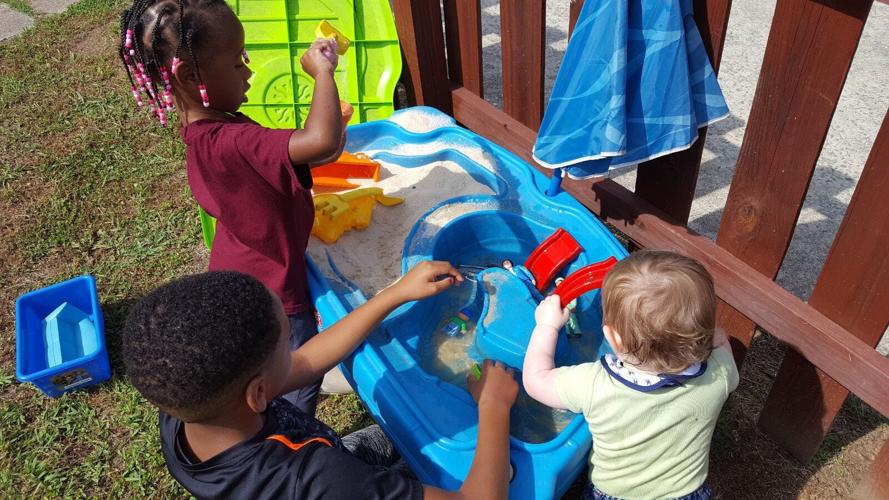 Children play at childcare center.