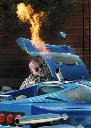 Kit-assembled flame-mobile looks like a rocket ship  