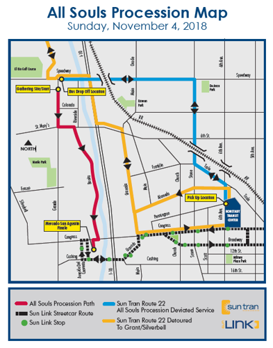 All Souls Procession Sun Tran route