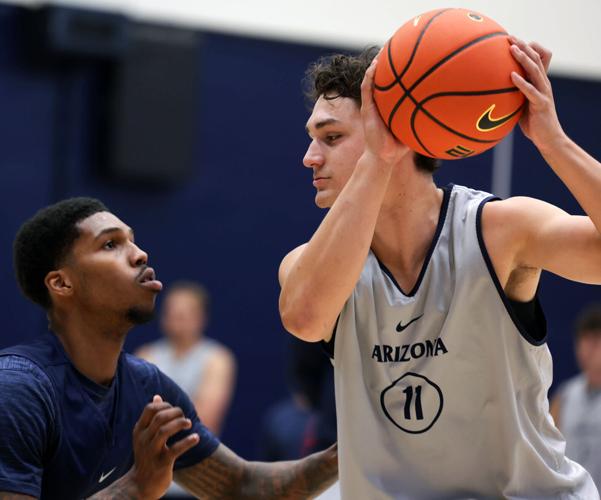 Liam Lloyd, Caleb Love | Arizona men's basketball | Oct. 11, 2024