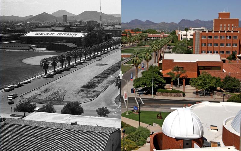 Then and now UA campus