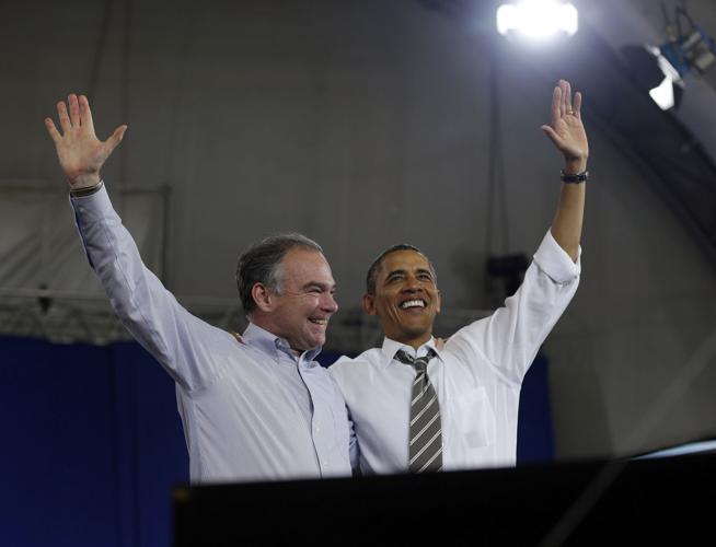 Tim Kaine with President Barack Obama, 2012