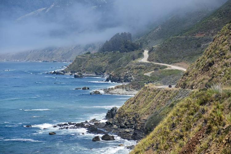 Fog lingers off the coast of Highway 1.