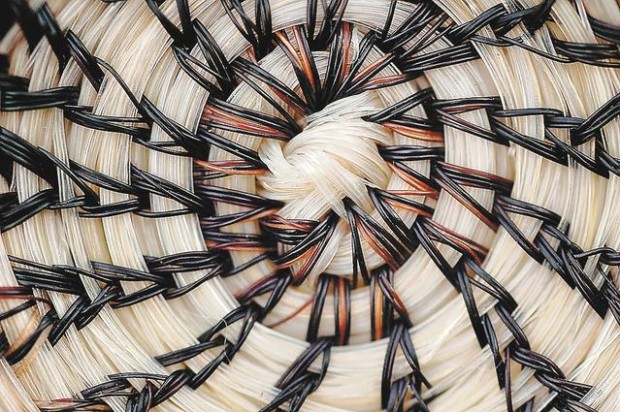 Artist weaves horse hair into tiny baskets  