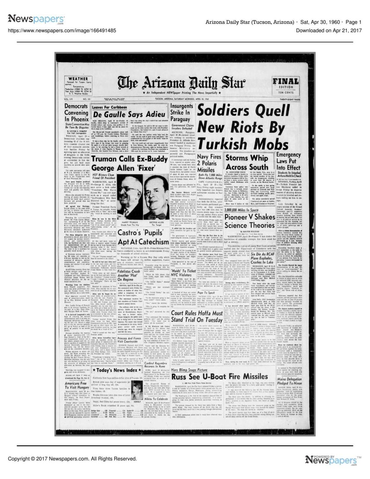 Arizona Daily Star front page April 30, 1960.pdf