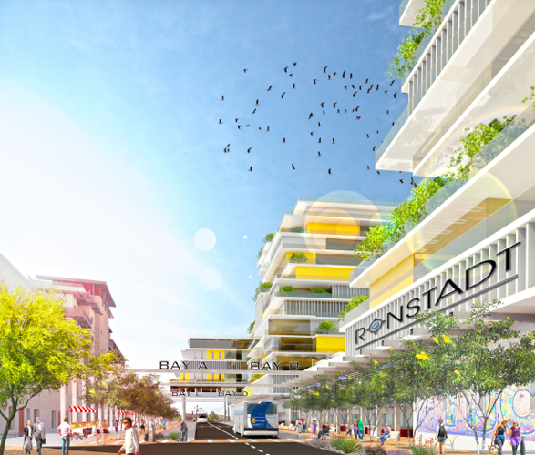 Ronstadt Transit Center, mall and public market