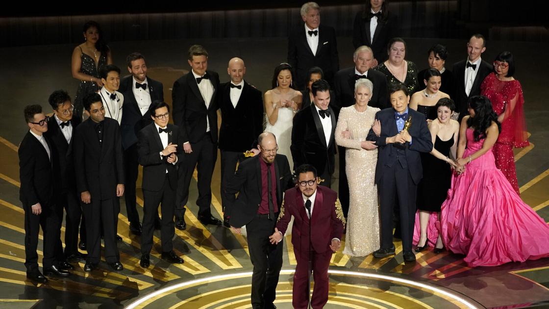 ‘Everything Everywhere All at Once’ leads the Oscars, Jimmy Kimmel’s hosting and the champagne carpet | Streamed & Screened podcast
