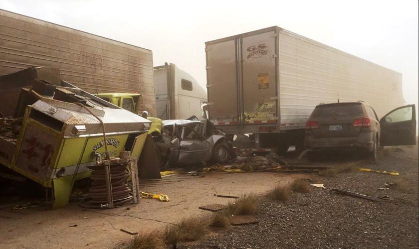 Collision due to dust storm in 2016