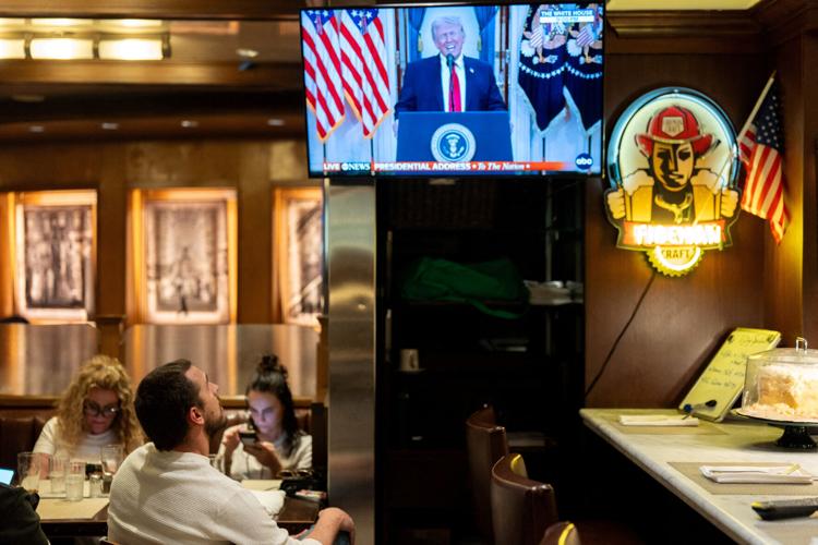 U.S. President Donald Trump addresses the nation on the Iran crisis