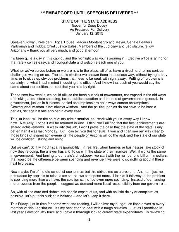 State of State speech