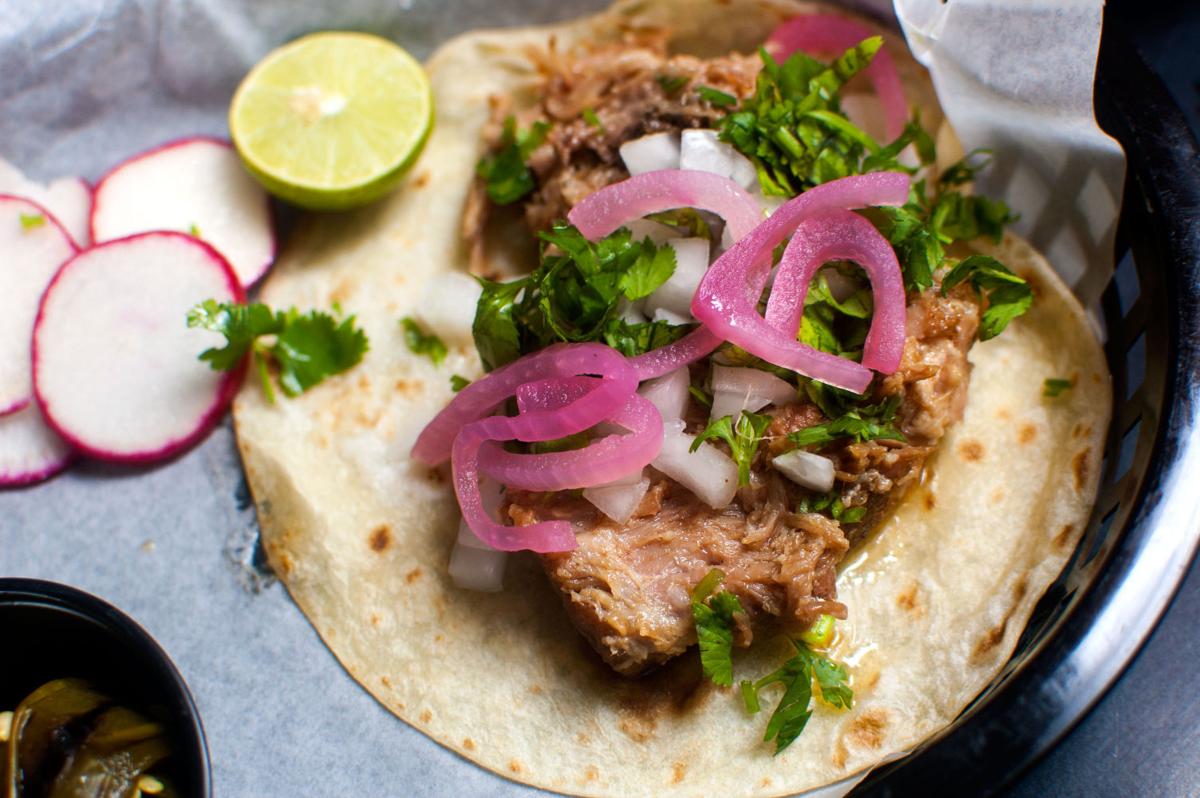 Carnitas taco at Street Taco & Beer