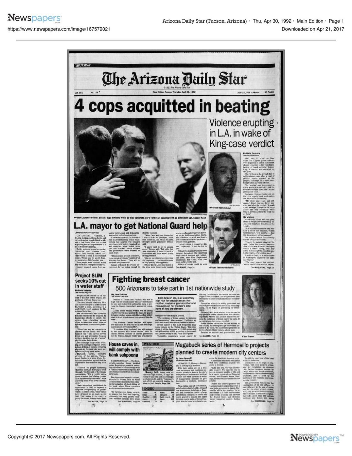 Arizona Daily Star front page April 30, 1992.pdf
