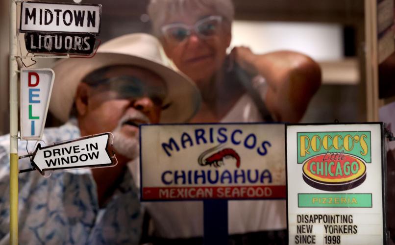 Local signs at new miniature museum exhibit