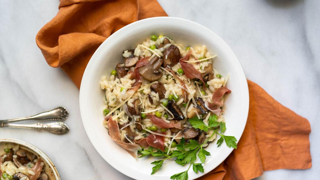 Wine-lovers' risotto: Prosecco-absorbed rice with prosciutto​ makes the perfect hot dish for a cold night