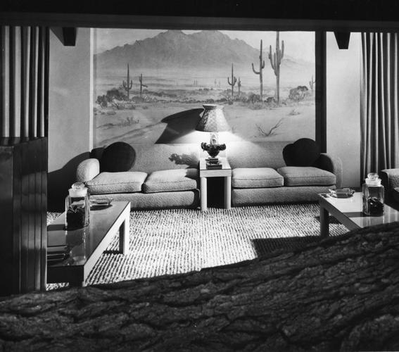 1957 photos: White adobe home in the desert