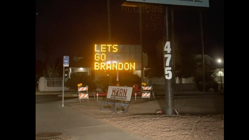 Hacked Tucson construction sign insults Biden, praises Trump | Government-and-politics